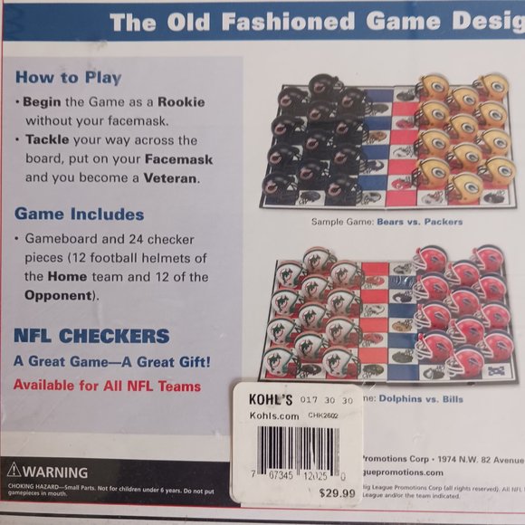 Board Game NFL Checkers Indianapolis Colts Football Brand New Shrink Wrapped NWT - Picture 3 of 4